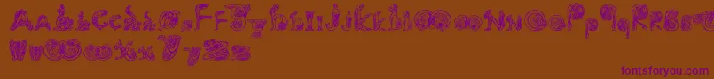 Animals Font – Purple Fonts on Brown Background