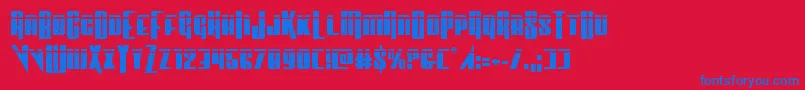 Vindicatorlaser Font – Blue Fonts on Red Background