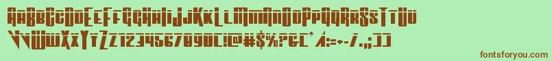 Vindicatorlaser-Schriftart – Braune Schriften auf grünem Hintergrund
