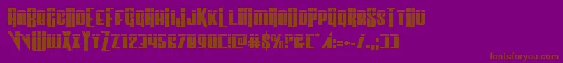 Vindicatorlaser-Schriftart – Braune Schriften auf violettem Hintergrund