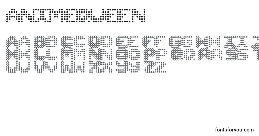 Czcionka Animequeen (119670) – alfabet, cyfry, specjalne znaki