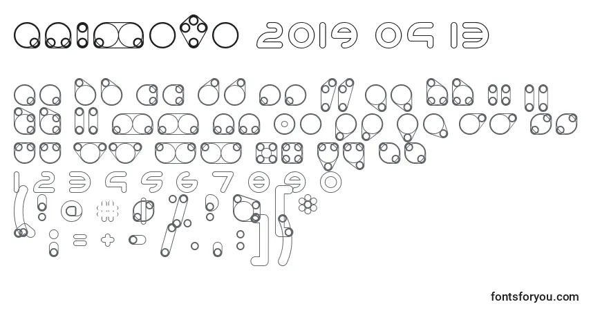 Czcionka Animoto 2019 04 13 – alfabet, cyfry, specjalne znaki