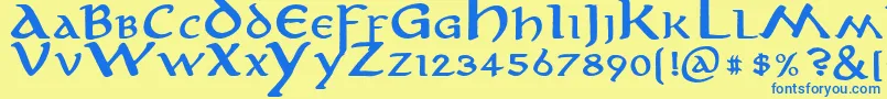 anirb    Font – Blue Fonts on Yellow Background