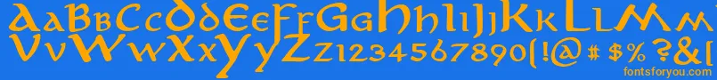 anirb    Font – Orange Fonts on Blue Background