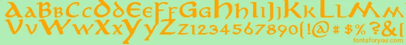 anirb    Font – Orange Fonts on Green Background