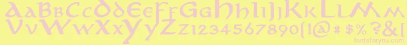 anirb    Font – Pink Fonts on Yellow Background