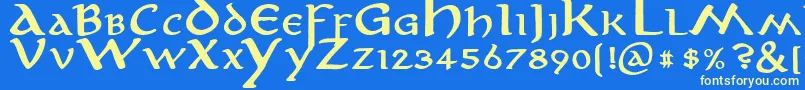 anirb    Font – Yellow Fonts on Blue Background