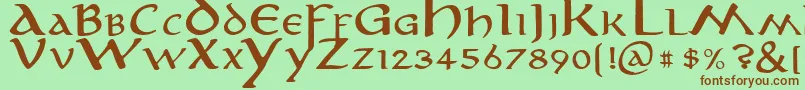 anirm   -fontti – ruskeat fontit vihreällä taustalla
