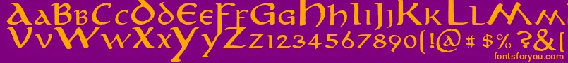 anirm    Font – Orange Fonts on Purple Background