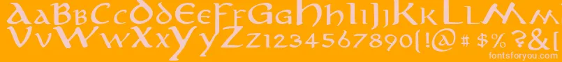 anirm    Font – Pink Fonts on Orange Background