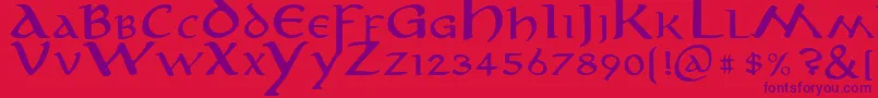 anirm    Font – Purple Fonts on Red Background