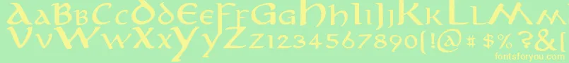 Czcionka anirm    – żółte czcionki na zielonym tle