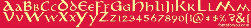 anirm    Font – Yellow Fonts on Red Background