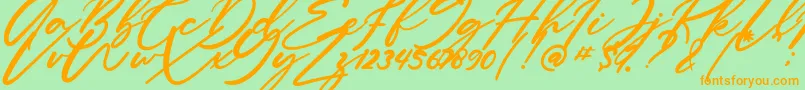 Anitto Font – Orange Fonts on Green Background