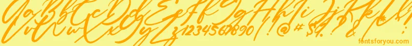 Anitto Font – Orange Fonts on Yellow Background