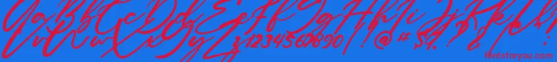 Anitto Font – Red Fonts on Blue Background