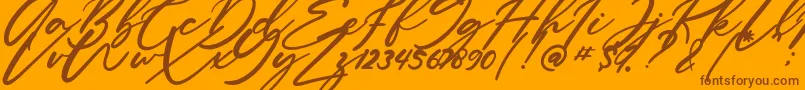 Anitto Font – Brown Fonts on Orange Background