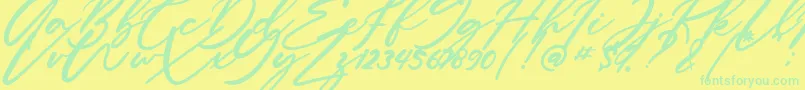 Anitto Font – Green Fonts on Yellow Background
