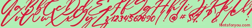 Anitto Font – Red Fonts on Green Background