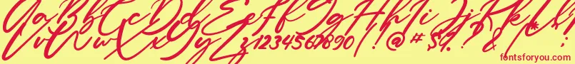 フォントAnitto – 赤い文字の黄色い背景