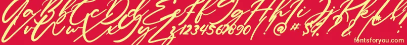 Anitto Font – Yellow Fonts on Red Background