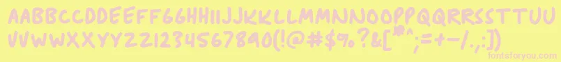 Шрифт AnitypeJournal 1 – розовые шрифты на жёлтом фоне