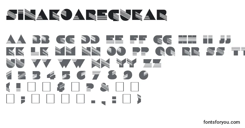 A fonte SinaloaRegular – alfabeto, números, caracteres especiais
