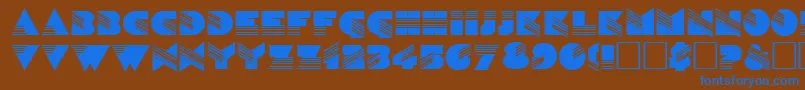 SinaloaRegular-Schriftart – Blaue Schriften auf braunem Hintergrund