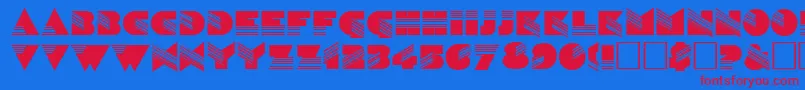 Fonte SinaloaRegular – fontes vermelhas em um fundo azul