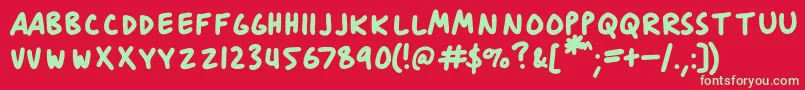 AnitypeJournal 3 Font – Green Fonts on Red Background