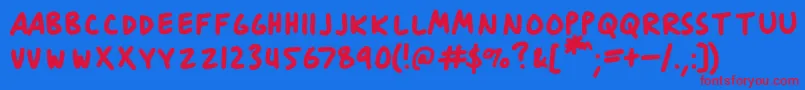 フォントAnitypeJournal 3 – 赤い文字の青い背景