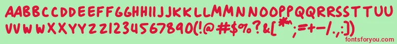 AnitypeJournal 3 Font – Red Fonts on Green Background