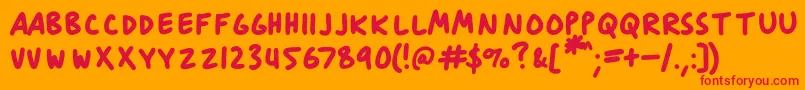 AnitypeJournal 3 Font – Red Fonts on Orange Background