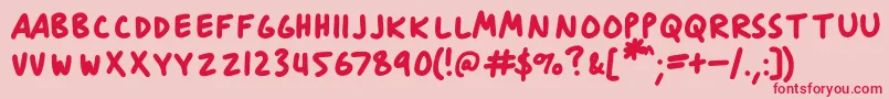 AnitypeJournal 3 Font – Red Fonts on Pink Background