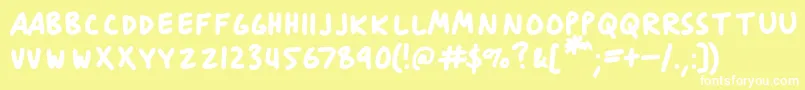 AnitypeJournal 3 Font – White Fonts on Yellow Background