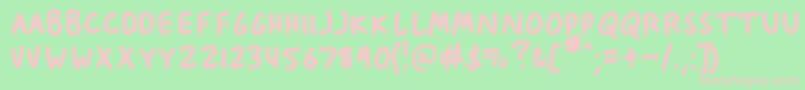 AnitypeJournal 4-fontti – vaaleanpunaiset fontit vihreällä taustalla