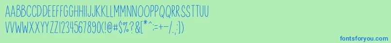 AnitypeRedwood 2-Schriftart – Blaue Schriften auf grünem Hintergrund
