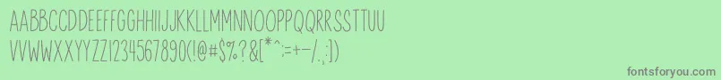 AnitypeRedwood 2 Font – Gray Fonts on Green Background
