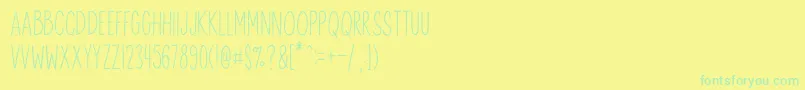 AnitypeRedwood 2 Font – Green Fonts on Yellow Background
