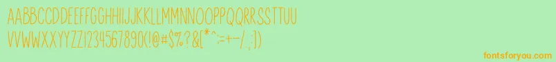 AnitypeRedwood 2-Schriftart – Orangefarbene Schriften auf grünem Hintergrund