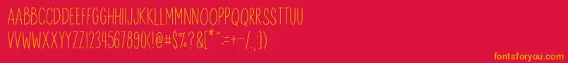 AnitypeRedwood 2-Schriftart – Orangefarbene Schriften auf rotem Hintergrund