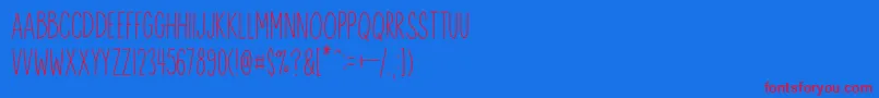 AnitypeRedwood 2-Schriftart – Rote Schriften auf blauem Hintergrund