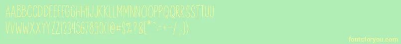 AnitypeRedwood 2 Font – Yellow Fonts on Green Background