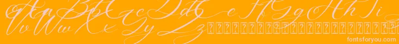 Aniyah Free-Schriftart – Rosa Schriften auf orangefarbenem Hintergrund