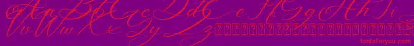 Aniyah Free-Schriftart – Rote Schriften auf violettem Hintergrund