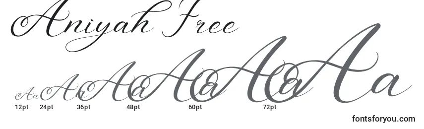 Aniyah Free Font Sizes