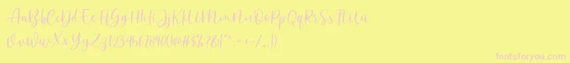 フォントAnjani DEMO – ピンクのフォント、黄色の背景