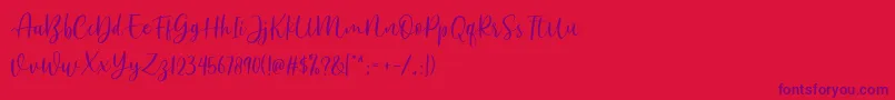 Anjani DEMO Font – Purple Fonts on Red Background