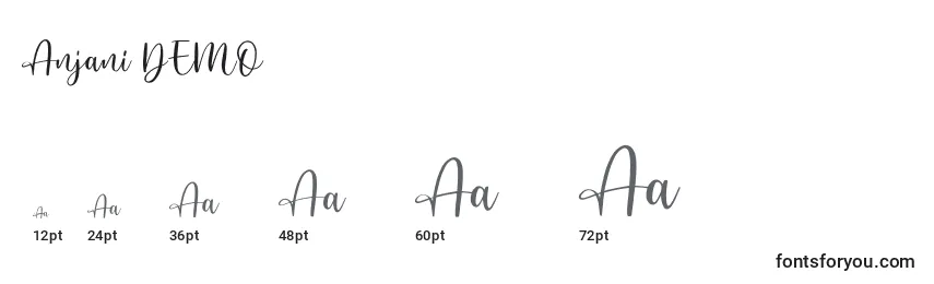 Anjani DEMO Font Sizes