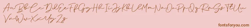 Anjel Signature For Personal Use Font – Brown Fonts on Pink Background